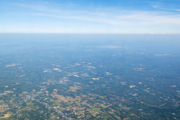 Obraz premium landscape, Sky and clouds beautiful The view out of an airplane in the morning thailand appropriate the background , idea copy space