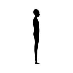 Side view human body silhouette of a teenager. Gender neutral person