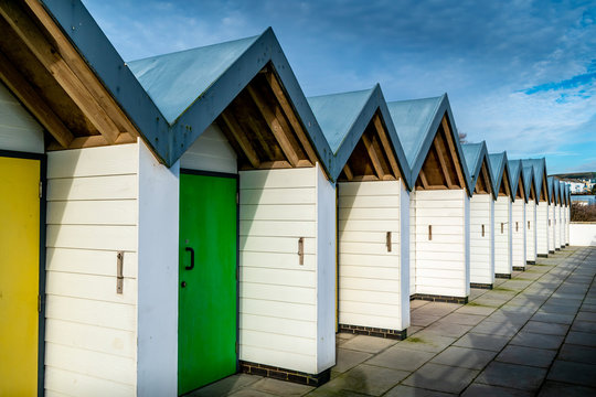 row of beach huts
