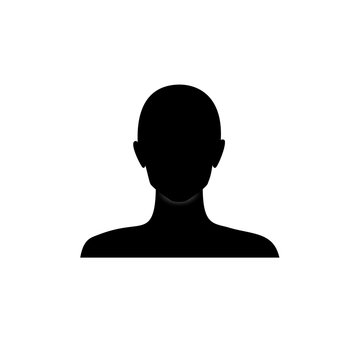 Anonymous female face avatar. Incognito woman head silhouette.