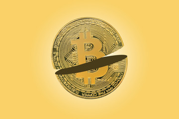 Bitcoin halving concept, block reward in half