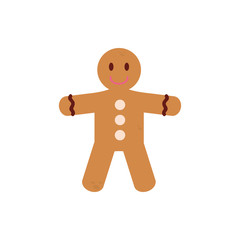 Isolated sweet gingerbread doll vector design