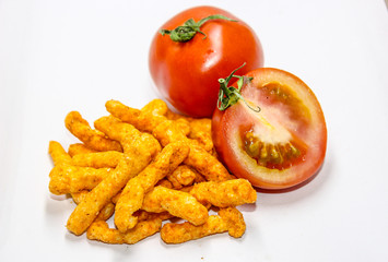 A picture of cookies with tomatos