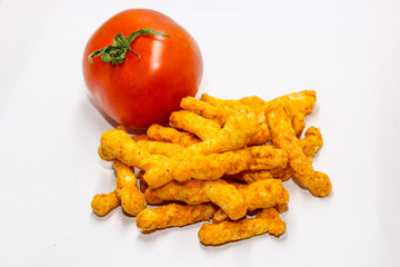 A picture of cookies with tomatos