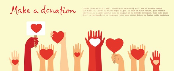 Vector illustration of donation and volunteers work concept illustration set, perfect for banner, mobile app, landing page in the flat style