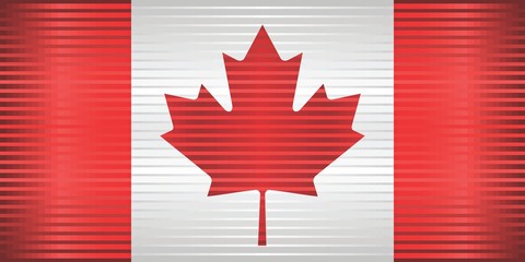 Shiny Grunge flag of the Canada - Illustration,  Three dimensional flag of Canada