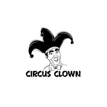 circus clown hat entertainment joker isolated vector illustration