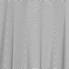 Optical illusion effect pattern with black wavy lines