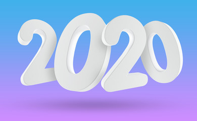3d 2020 new year. 3d render