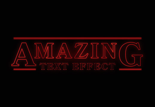Glowing Retro Text Effect Mockup
