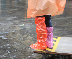 special leggings during the tide in Venice
