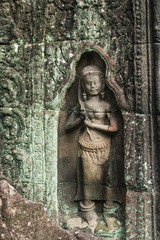 Fototapeta na wymiar Carving of Apsara wat Angkor Thom, Cambodia.