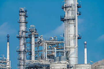 Industrial zone,The equipment of oil refining,Close-up of industrial pipelines of an oil-refinery plant,Detail of oil pipeline with valves in large oil refinery.