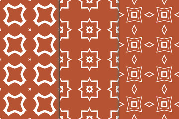 Set of vertical seamless pattern. Decorative geometric texture. Abstract repeating pattern for printing on fabric, wrapping paper