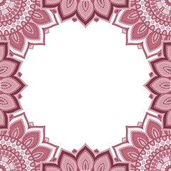 Abstract floral decorative frame for greeting card or invitation in ethnic style