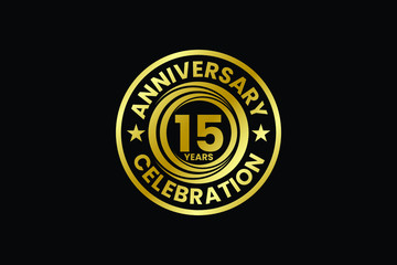 Anniversary logo template Vector design birthday celebration,  Golden anniversary emblem, Design for booklet leaflet magazine brochure poster web invitation or greeting card
