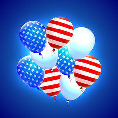 Presidential Day Balloons, vector art illustration.