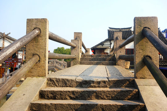 Stone bridge on the ancient town of Jiangnan, China