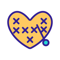 Obraz premium embroidering cross vector icon. Thin line sign. Isolated contour symbol illustration