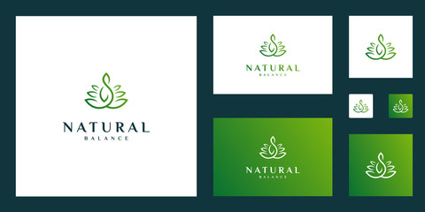 natural and elegant abstract flowers inspiring beauty, yoga and spa design logos.