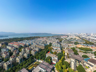 city skyline in hangzhou china