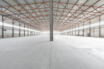 Interior of empty warehouse or garage