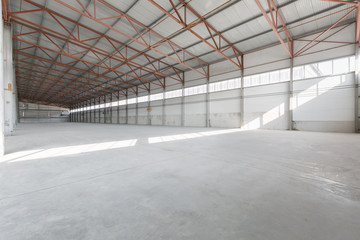 Interior of empty warehouse or garage