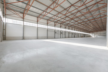 Interior of empty warehouse or garage