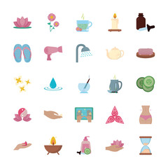 Isolated spa center icon set vector design