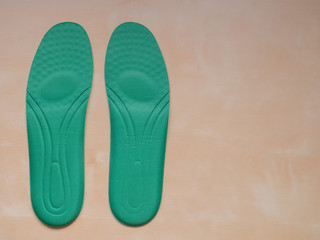 Insoles for shoes on white background. copy space for text