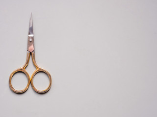 Nail scissors isolated on white background. copy space for text