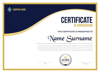 Elegant certificate template vector with luxury and modern pattern