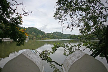 Beside the serene lake in Kandy, Sri Lanka