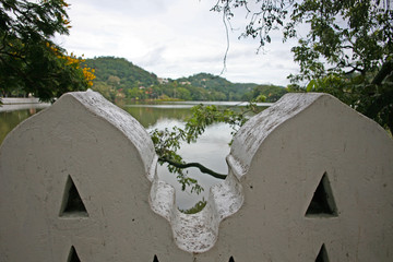 Beside the serene lake in Kandy, Sri Lanka