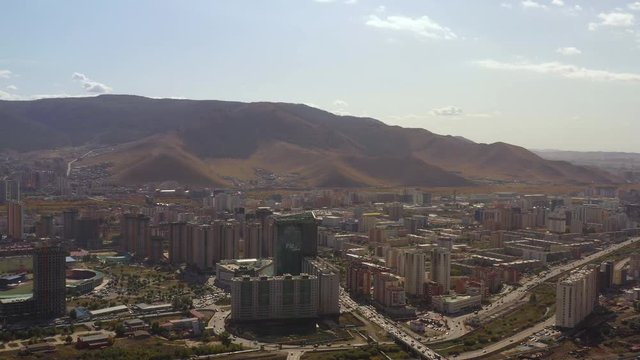 Aerial Mongolia Ulaanbaatar September 2019 Sunny Day 4K Mavic Pro  Aerial video of downtown central Ulaanbaatar in Mongolia on a beautiful sunny day.