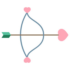 Bow love marriage concept, wedding Flat Pink icon design, Love and Romance Symbols on White Background