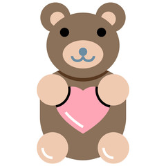 Teddy Bear Love and Romance Symbol, Stuff Toys Vector Icon Design