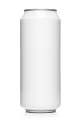 White aluminium can, isolated on white background