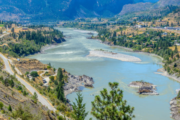 Majestic mountain river in summer in Vancouver, Canada.