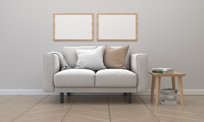 3d rendering of interior scene mockup room scandinavian lifestyle design room