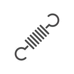 Spring with hooks icon in flat style.Vector illustration.