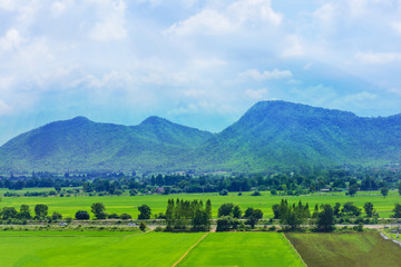 Fototapeta na wymiar Green nature mountain sky landscape