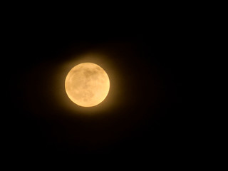 Full moon behind the clouds