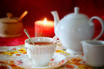 Tea service on the table