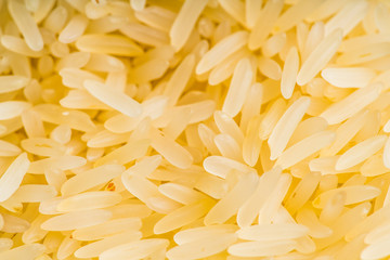 Raw rice on the kitchen table. Selective focus. shallow depth of field.