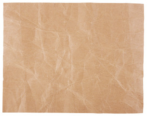 Blank, Creased and Wrinkled Brown Craft Paper.
