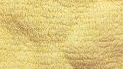 Yellow fabric texture, fiber photo background. Fashion pattern modern, backdrop surface strip empty color