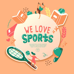 Card template with Back to School elements on pastel background : Vector Illustration