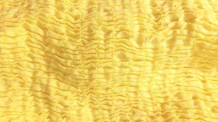 Yellow fabric texture, fiber photo background. Fashion pattern modern, backdrop surface strip empty color