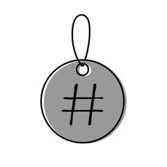 Lable icon with sign hashtag vector illustration on white background
